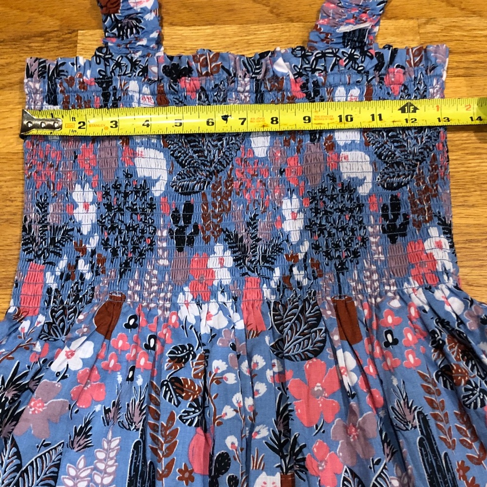 NWOT Floral with cats Smocked Sundress with Straps - Picture 11 of 11